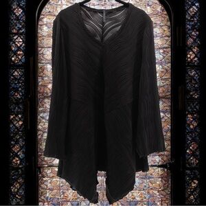 IC by Connie K Black Textured Artsy Whimsigoth Fairy Ethereal Blouse Size L